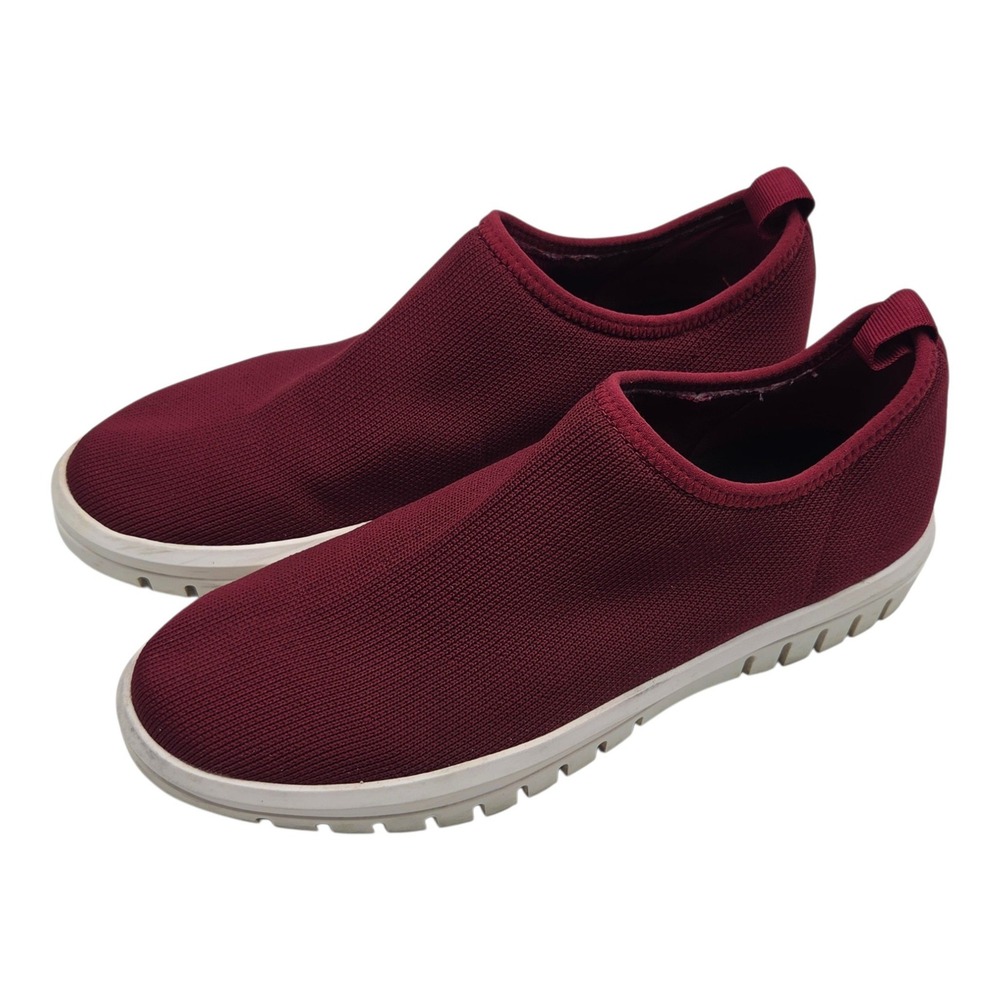 Blondo Farrah Waterproof Slip On Sneakers 6.5 Burgundy Red Knit Athleisure Shoes